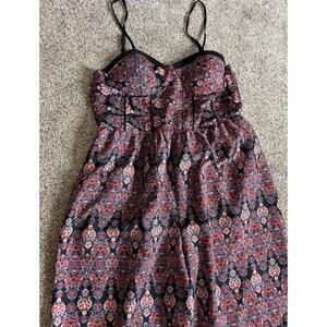 Band Of Gypsies Romper Jumpsuit Sleeveless Boho Floral Red Blue Size Large